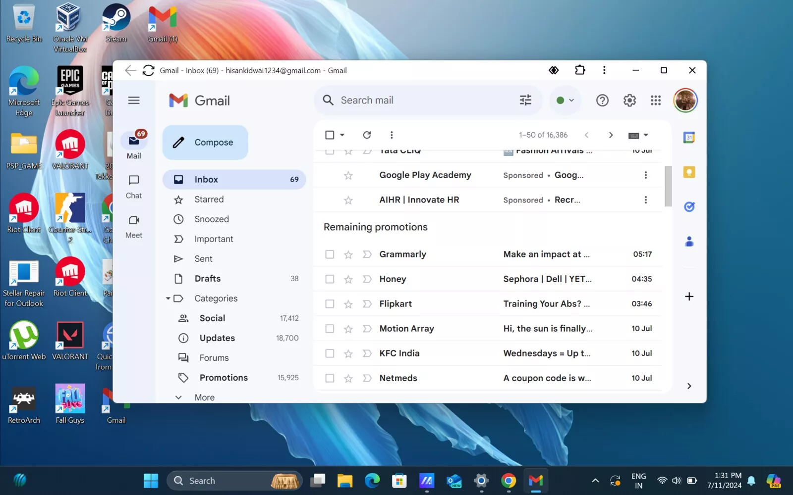 Kaip gauti „Gmail“ programą, skirtą „Windows“?