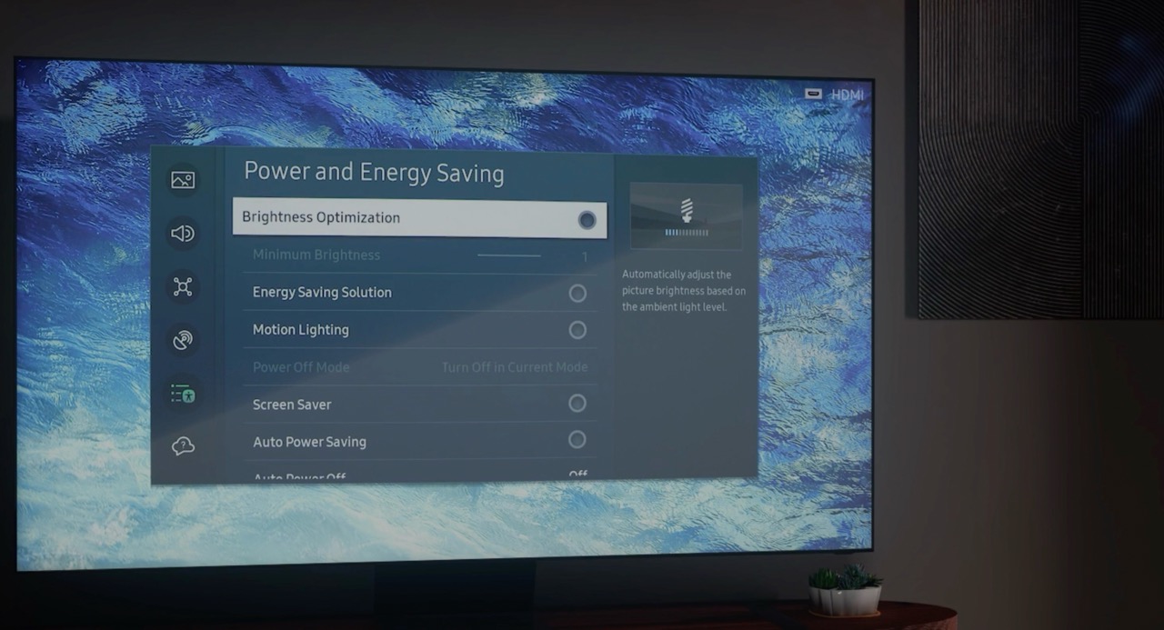 „Samsung“ televizoriaus energijos taupymas
